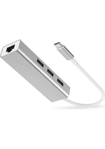 Beautifyy USB 3.0 1000MBPS Gigabit Ethernet RJ45 Lan Port Hub Tip C 3.1 Genişletici (Yurt Dışından)