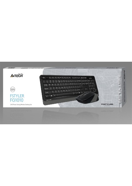FG1010 Kablosuz Q Trk Optic Mouse Siyah/Gri Multimedya Klavye - Mouse Set