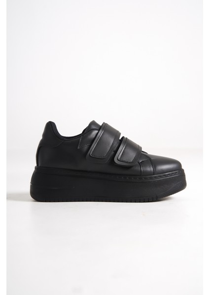Venedık Bağcıksız Cırtlı 2 Bantlı Ortopedik Taban Kadın Sneaker Günlük Ayakkabı St Siyah modelleri
