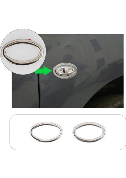 Peugeot 1007 Uyumlu 2005-2009 Krom Sinyal Çerçevesi 2 Parça Paslanmaz Çelik