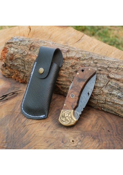 Katlanır Model 20 cm - Damascus Çelik