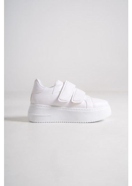 Venedık Bağcıksız Cırtlı 2 Bantlı Ortopedik Taban Kadın Sneaker Günlük Ayakkabı Bt Beyaz modelleri