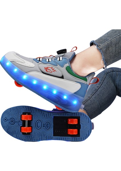 Çocuklar Için 8 Tekerlekli LED Işıklı Paten (Yurt Dışından)