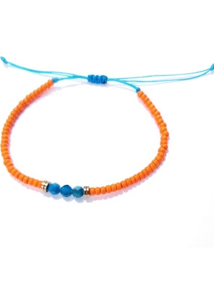 Apatit ve Hematit Doğaltaşlı Turuncu Miyuki Round Boncuklu Bileklik modelleri