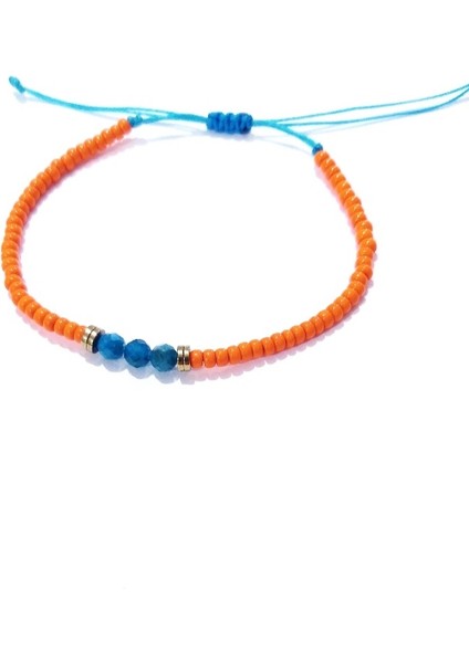 Apatit ve Hematit Doğaltaşlı Turuncu Miyuki Round Boncuklu Bileklik fırsatları