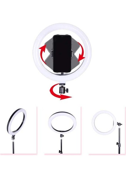 Ally 10 Inch Halka LED TRIPOD(1.30M)YOUTUBER Video Selfie Stüdyo Makyaj Işığı - NEONX6197-55 modelleri