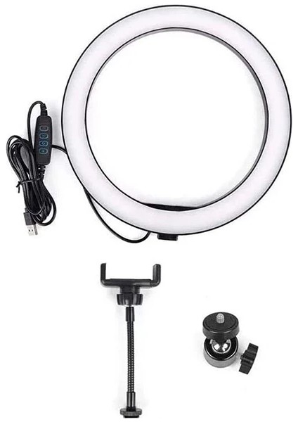 Ally 10 Inch Halka LED TRIPOD(1.30M)YOUTUBER Video Selfie Stüdyo Makyaj Işığı - NEONX6197-55 fırsatları