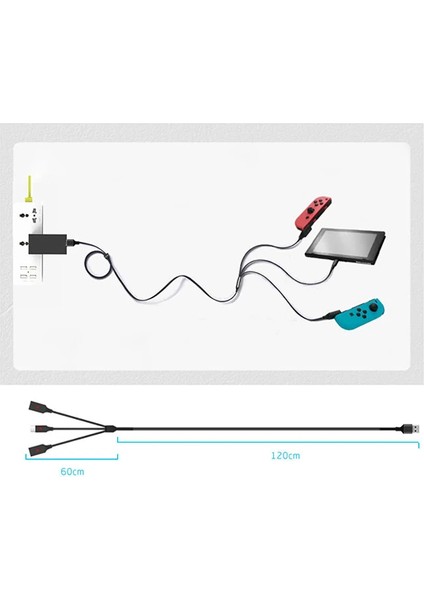 Jys 3in1 Nintendo Switch Oyun Konsolu Universal Şarj Kablosu Joy-Con GAMEPAD-(1903) - NEONX3178-32 modelleri