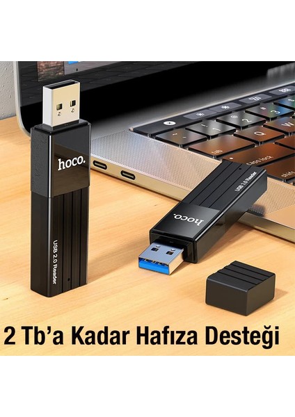 Hoco HB20 2in1 Hafıza Kart Okuyucu USB 2.0 Çevirici ADAPTÖR-(1903) - NEONX3788-1392 indirimleri