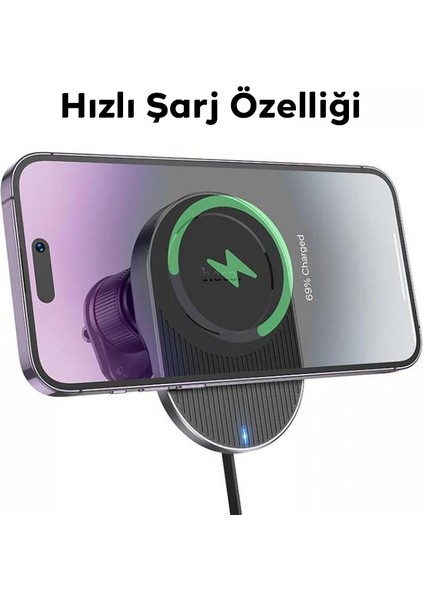 Hoco HW12 Kablosuz Şarjlı Araç Içi Havalandırma Manyetik Telefon TUTUCU-(1903) - NEONX8977-75