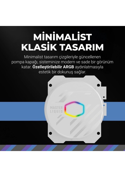 Masterliquid 360L Core ARGB White Beyaz 360MM Sıvı Soğutma İşlemci Sıvı Soğutucu