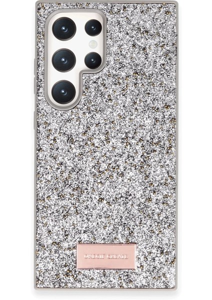 Samsung Galaxy S23 Ultra Bright Simli Kapak - Gümüş - NEONX5539-3602