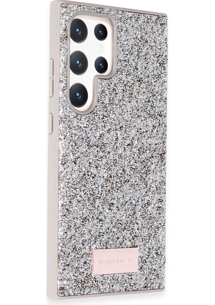 Samsung Galaxy S23 Ultra Bright Simli Kapak - Gümüş - NEONX5539-3602