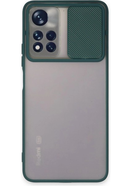 Xiaomi Redmi Note 11T Kılıf Palm Buzlu Kamera Sürgülü Silikon - Yeşil - NEONX8566-9178