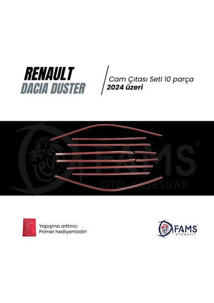 Renault Duster 2024 Üzeri Krom Cam Çıta Seti 10 Parça Paslanmaz Çelik modelleri