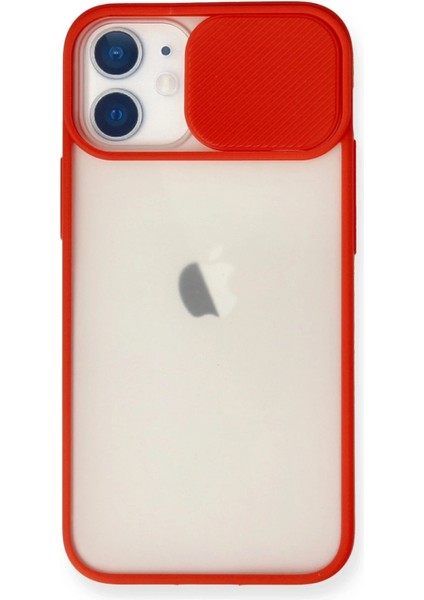 iPhone 11 Kılıf Palm Buzlu Kamera Sürgülü Silikon - Kırmızı - NEONX1824-6390