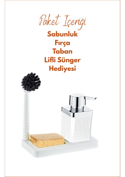 Fırçalı Sıvı Sabunluk Süngerlik Standlı Mutfak Banyo Seti modelleri
