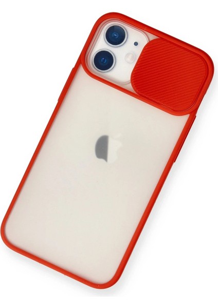 iPhone 11 Kılıf Palm Buzlu Kamera Sürgülü Silikon - Kırmızı - NEONX1824-6390