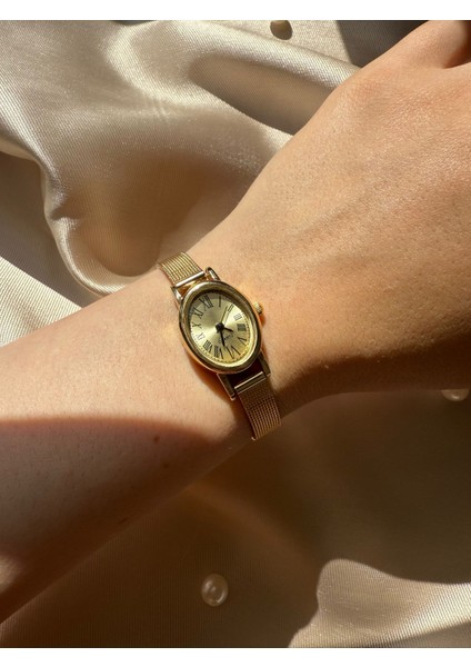 Retro Minimal Hasır Kordon Vintage Kadın Kol Saati