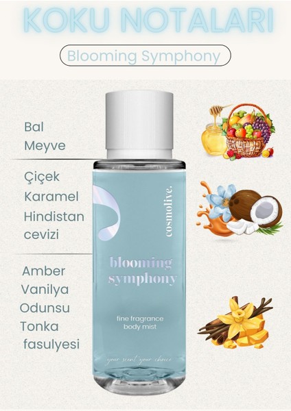 Vücut Spreyi Body Mist | Golden Honey | Blooming Symphony | Işıltılı | Ne mlendirici | Kadın | 250 ml modelleri