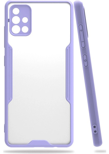 Samsung Galaxy A71 Kılıf Platin Silikon - Lila - NEONX2652-8790