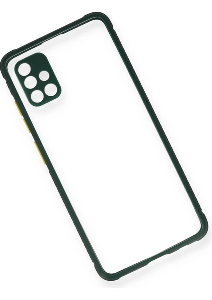 Samsung Galaxy A71 Kılıf Miami Şeffaf Silikon - Koyu Yeşil - NEONX4054-5582