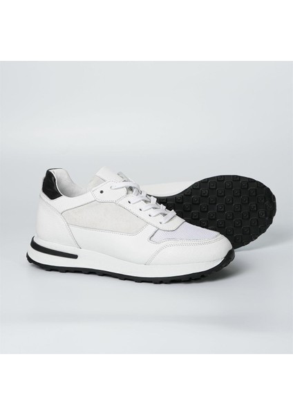 Albus Model Erkek Hakiki Deri Beyaz Sneaker