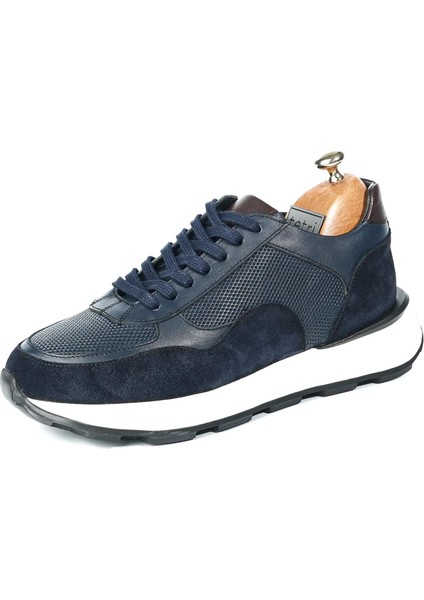 Edmond Model Deri El Yapımı Erkek Lacivert Sneaker
