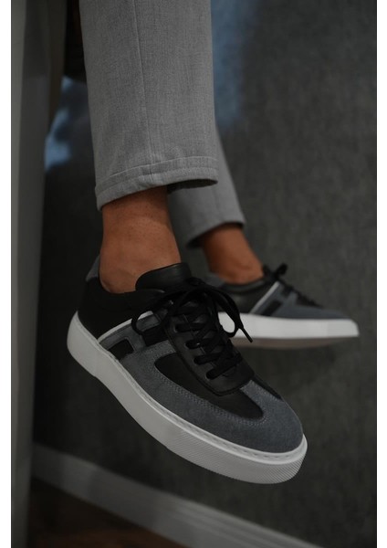 Revenna Model Erkek Hakiki Deri Siyah Casual Ayakkabı