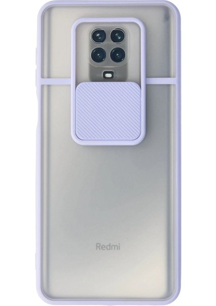 Xiaomi Redmi Note 9 Pro Kılıf Palm Buzlu Kamera Sürgülü Silikon - Lila - NEONX1496-6419