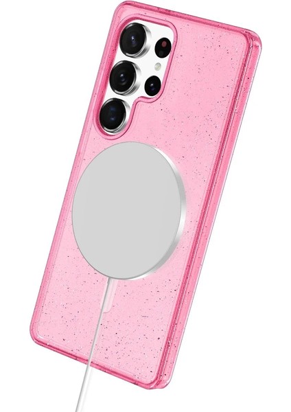 Samsung Galaxy S23 Ultra Kılıf Glow Magsafe Kapak - Pembe - NEONX4032-8600