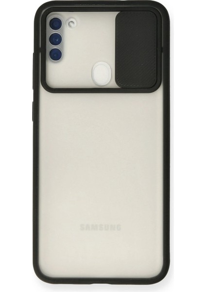 Samsung Galaxy A11 Kılıf Palm Buzlu Kamera Sürgülü Silikon - Siyah - NEONX3284-1858