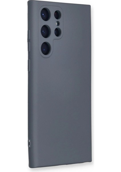 Samsung Galaxy S23 Ultra Kılıf Nano Içi Kadife Silikon - Gri - NEONX7058-3881