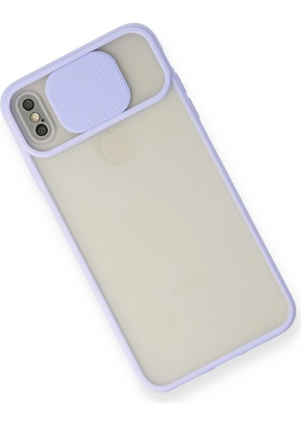 iPhone x Kılıf Palm Buzlu Kamera Sürgülü Silikon - Lila - NEONX3384-4541 modelleri
