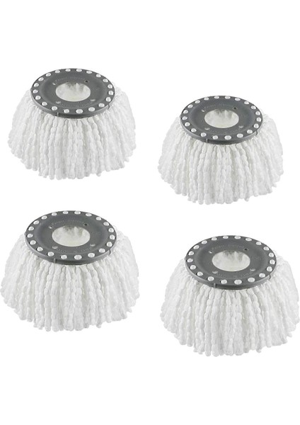 Döner Başlıklı Temizlik Mop Yedeği, 4 Adet, Beyaz