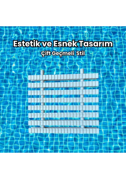 Havuz Savak Izgarası Çift Geçmeli Kaymaz Dayanıklı Drenaj Su Tahliye Kolay Montaj 10 Metre fırsatları