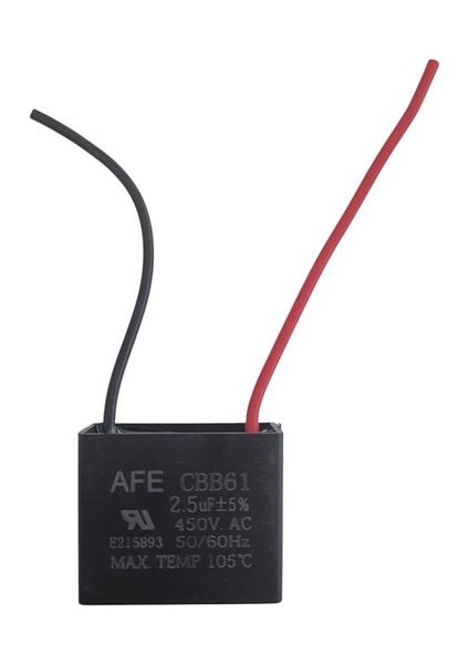 2.5µf 450V Ac Vantilatör Kondansatörü – Cbb61 Kablo Uçlu | Ayaklı Ve Masaüstü Fan Uyumlu