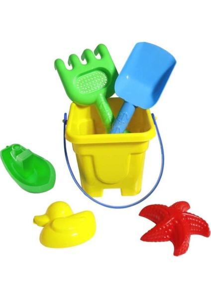 Deniz ve Plaj Için Renkli Kova, Kürek, Tırmık ve Tekne Seti