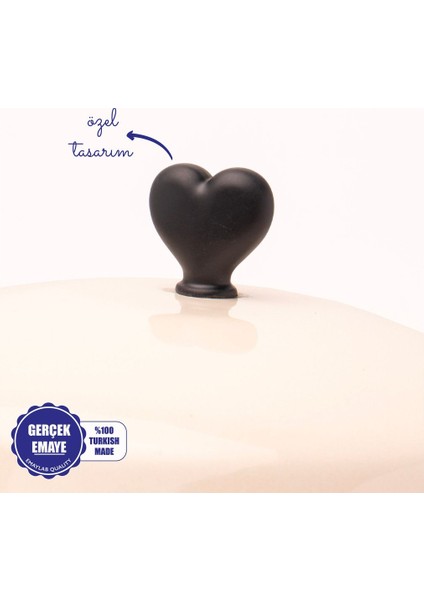 Kalp Desenli Emaye Bakraç, 20CM, 3l, Tüm Ocaklarla Uyumlu, Şık ve Dayanıklı fiyatları