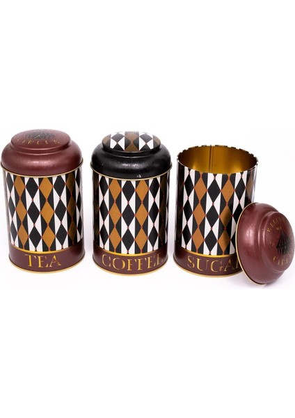 3'lü Metal Saklama Kabı Seti, 10.5 Cm, Renkli, Erzak ve Kavanoz Takımı fırsatları