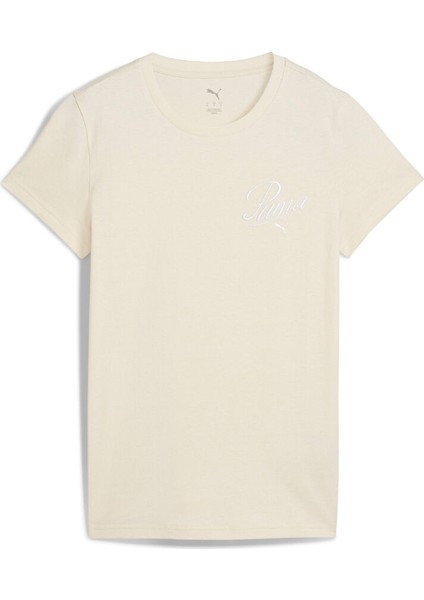 68498287 Scrıpt Tee Krem Yuvarlak Yaka Regular Fit Düz Kadın T-Shirt fırsatları