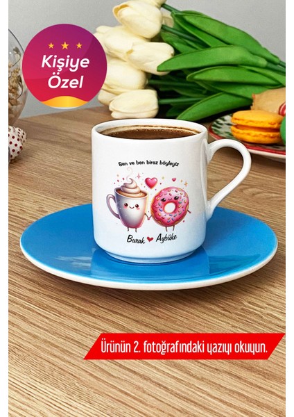 Kişiye Özel Mavi Kahve Fincanı, Sevgililer Günü Hediye, Şık ve Benzersiz Tasarım