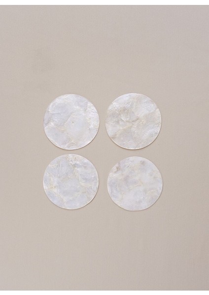 Sedefli Bardak Altlığı 4'lü Set Naturel 10 cm fiyatları