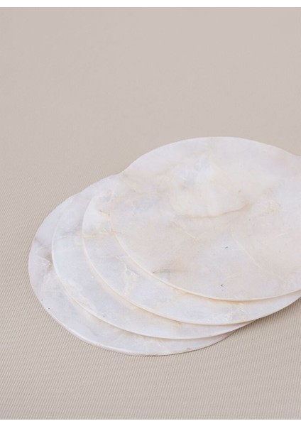 Sedefli Bardak Altlığı 4'lü Set Naturel 10 cm fırsatları
