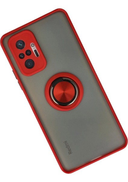 Xiaomi Redmi Note 10 Pro Kılıf Montreal Yüzüklü Silikon Kapak - Kırmızı - NEONX8766-9928 fiyatları