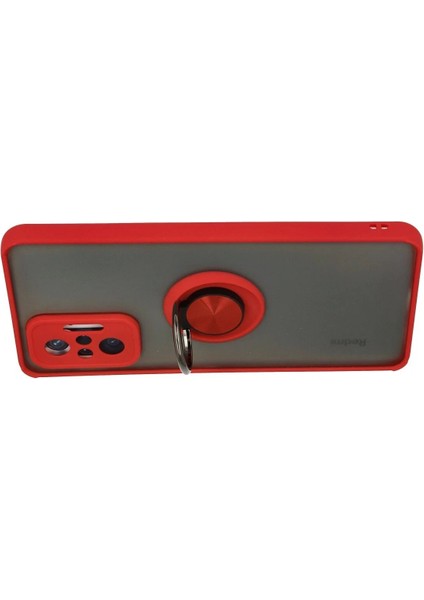 Xiaomi Redmi Note 10 Pro Kılıf Montreal Yüzüklü Silikon Kapak - Kırmızı - NEONX8766-9928 modelleri