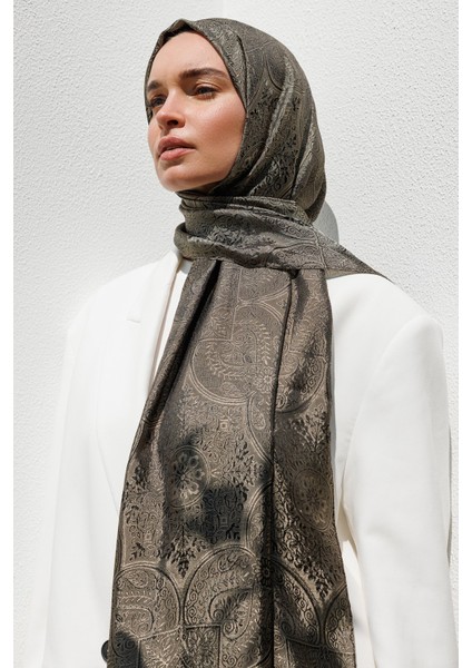 Vera Desen Shine Line Şal Siyah-Bej