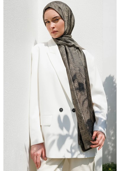 Vera Desen Shine Line Şal Siyah-Bej fiyatları