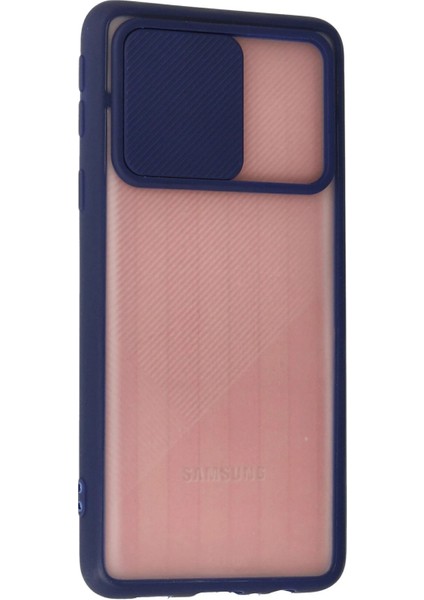 Samsung Galaxy A01 Core Kılıf Palm Buzlu Kamera Sürgülü Silikon - Lacivert - NEONX9178-5675
