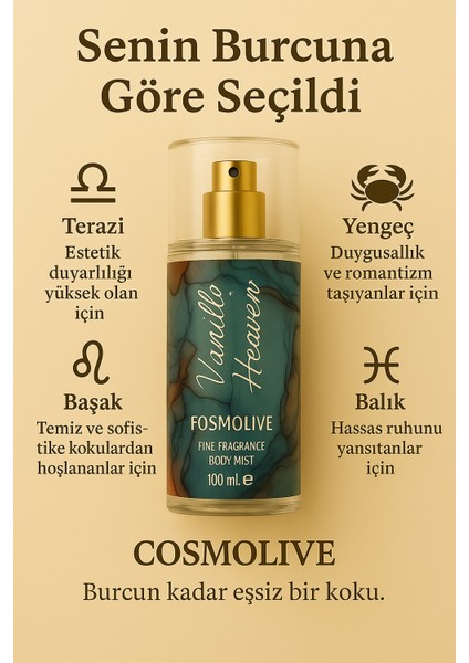 Vücut Spreyi Body Mist | Amber Romance | Vanilla Heaven | Seyahat Boy | Nemlendirici modelleri